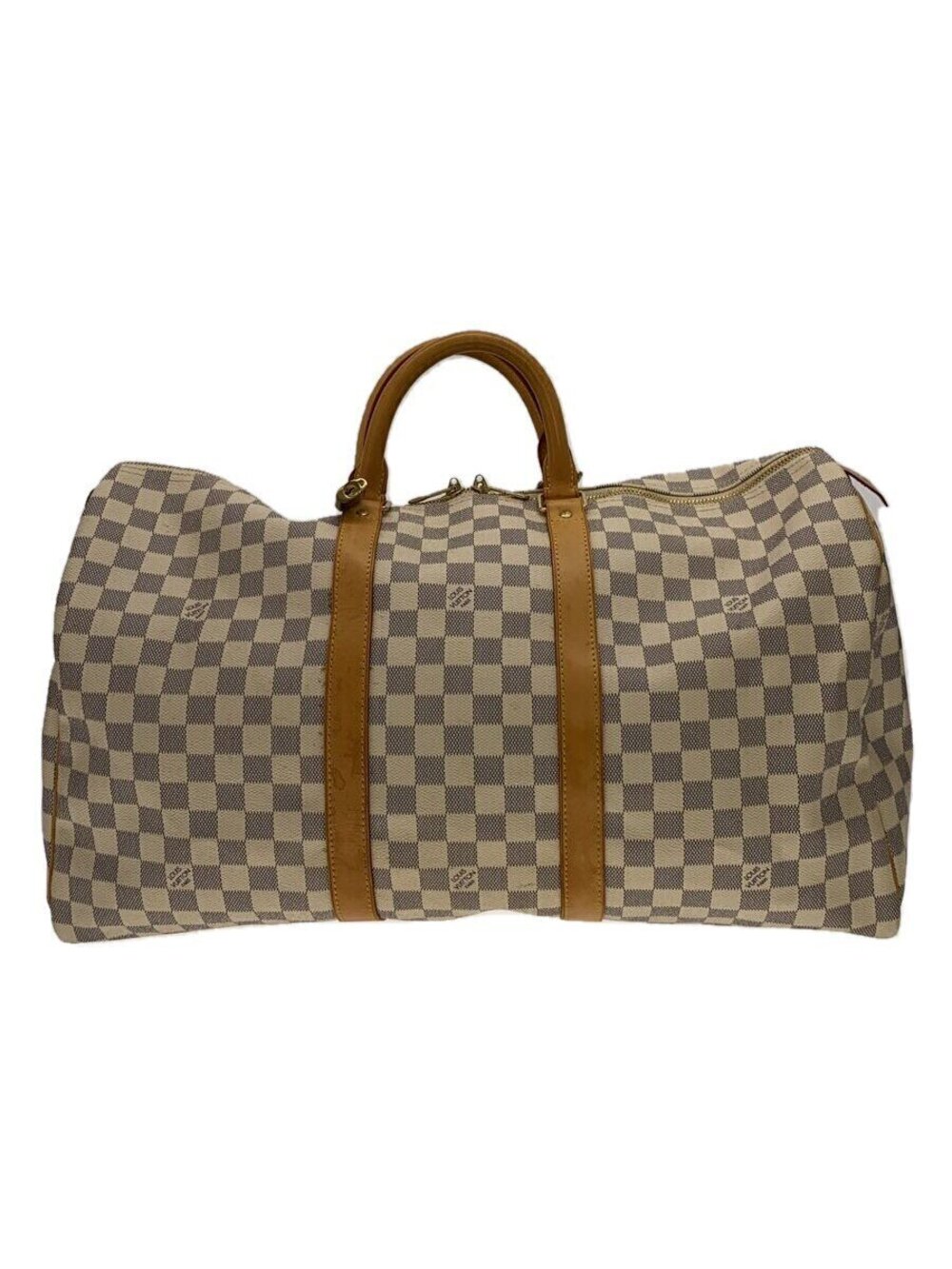 LOUIS VUITTON Boston Bag Leather White All over